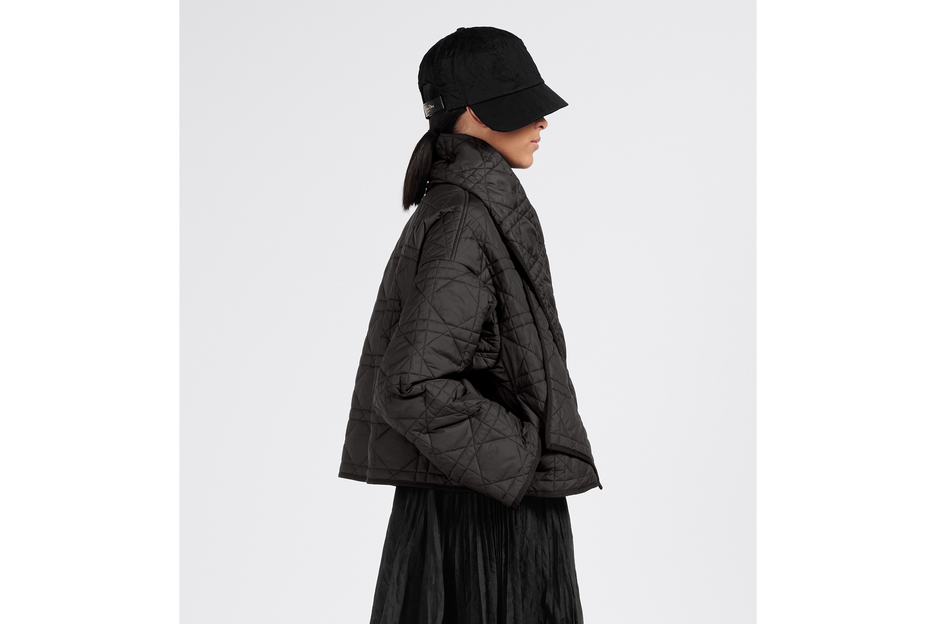 Macrocannage Peacoat with Criss Cross Collar - 3