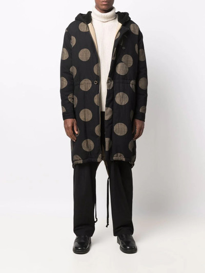 UMA WANG spot-print hooded parka coat outlook