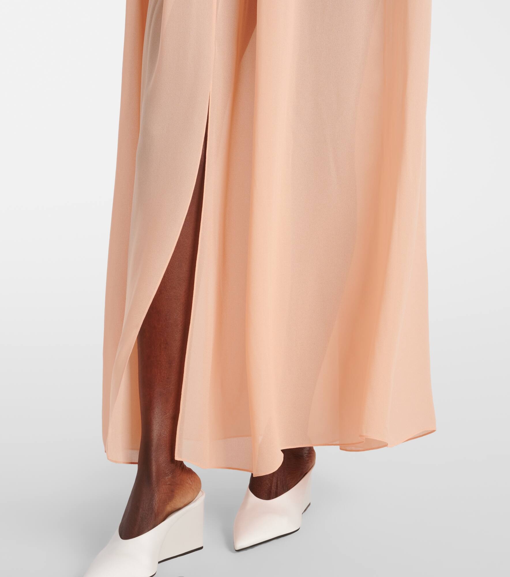 Peplum georgette maxi dress - 6