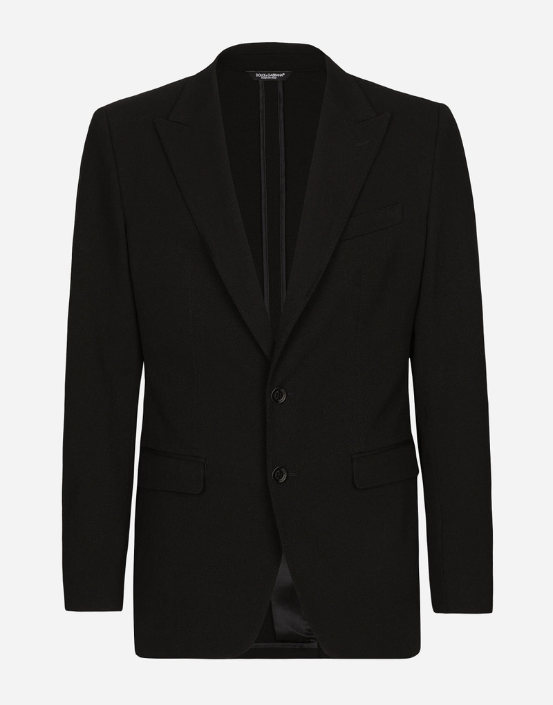Single-breasted stretch cotton Taormina-fit jacket 1
