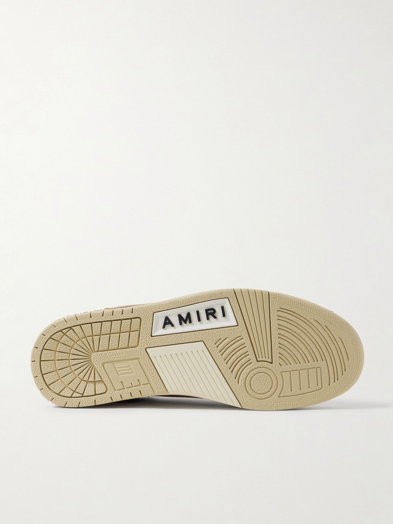 Skel-Top Appliquéd Leather and Suede Sneakers Off-white - 3