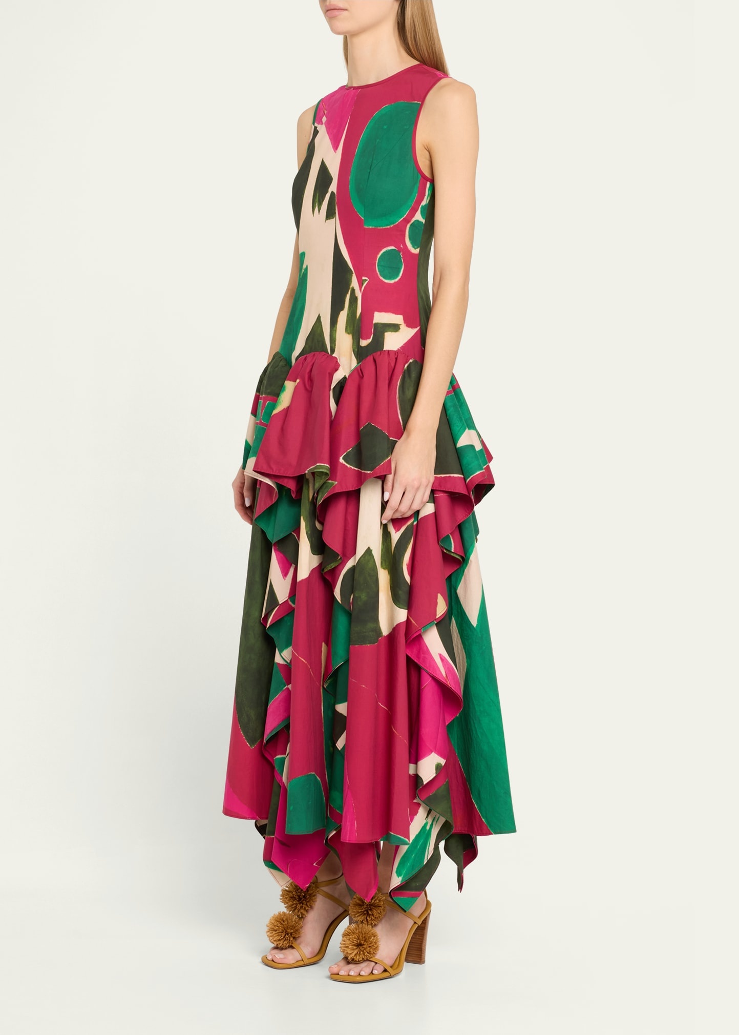 UJ x Lee Krasner Mural Sleeveless Ruffle Dress - 4