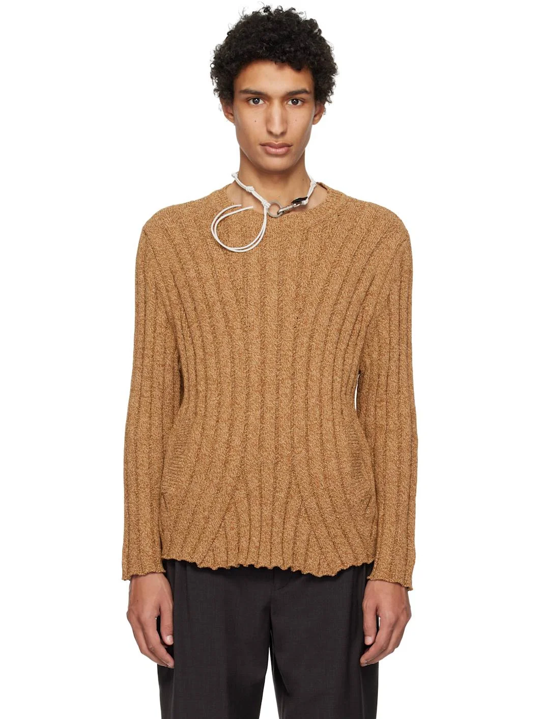 Tan Kada Knit Sweater - 1