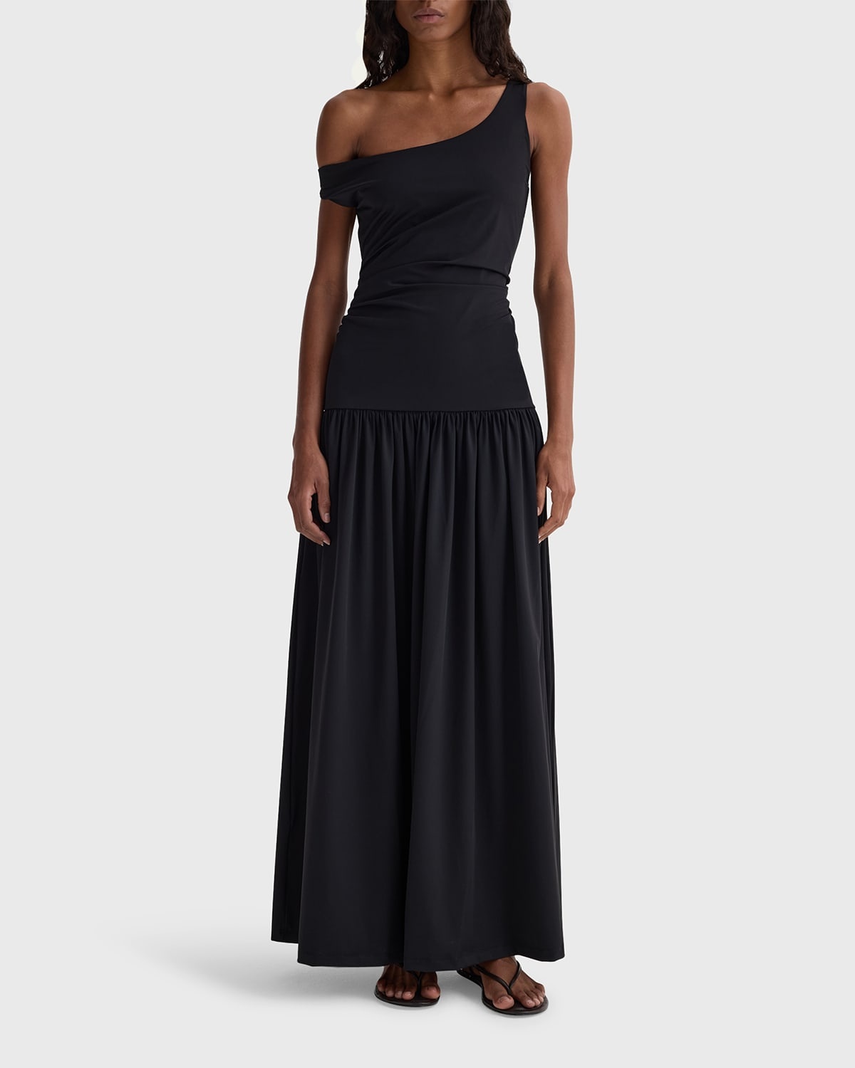 strapless open back dress Declan Satin Pleated Dress main image 0