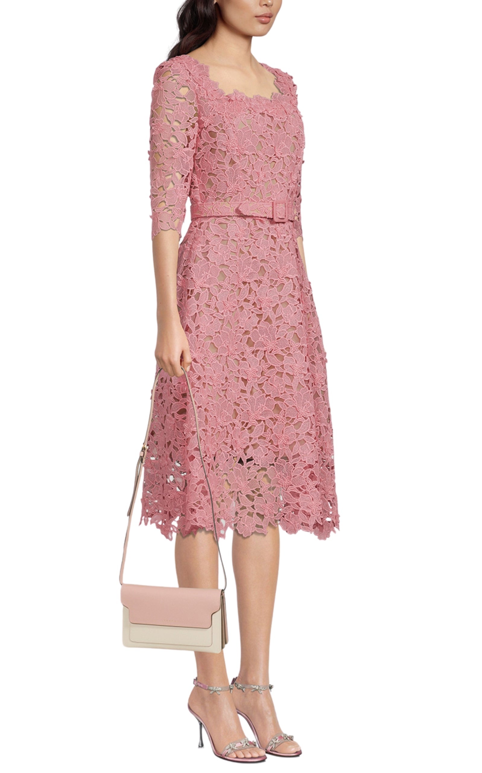 Floral Guipure Lace Dress - 3