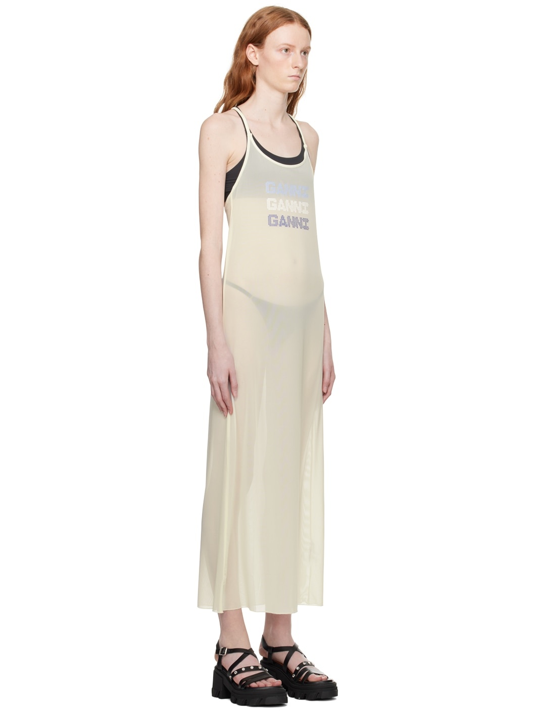 Off-White Semi-Sheer Maxi Dress - 2