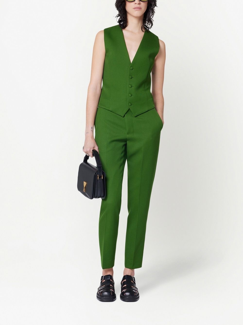 virgin wool tapered trousers - 2