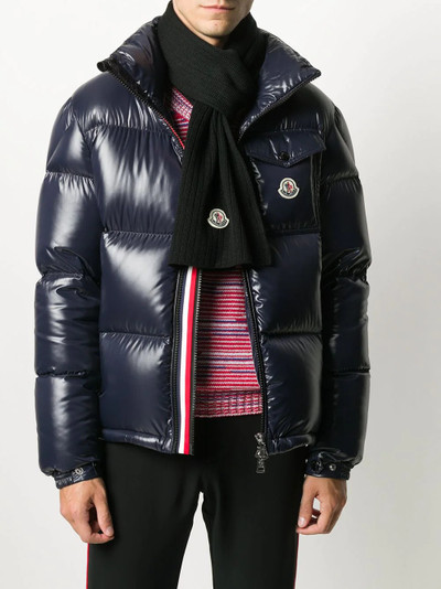 Moncler ribbed logo patch scarf outlook