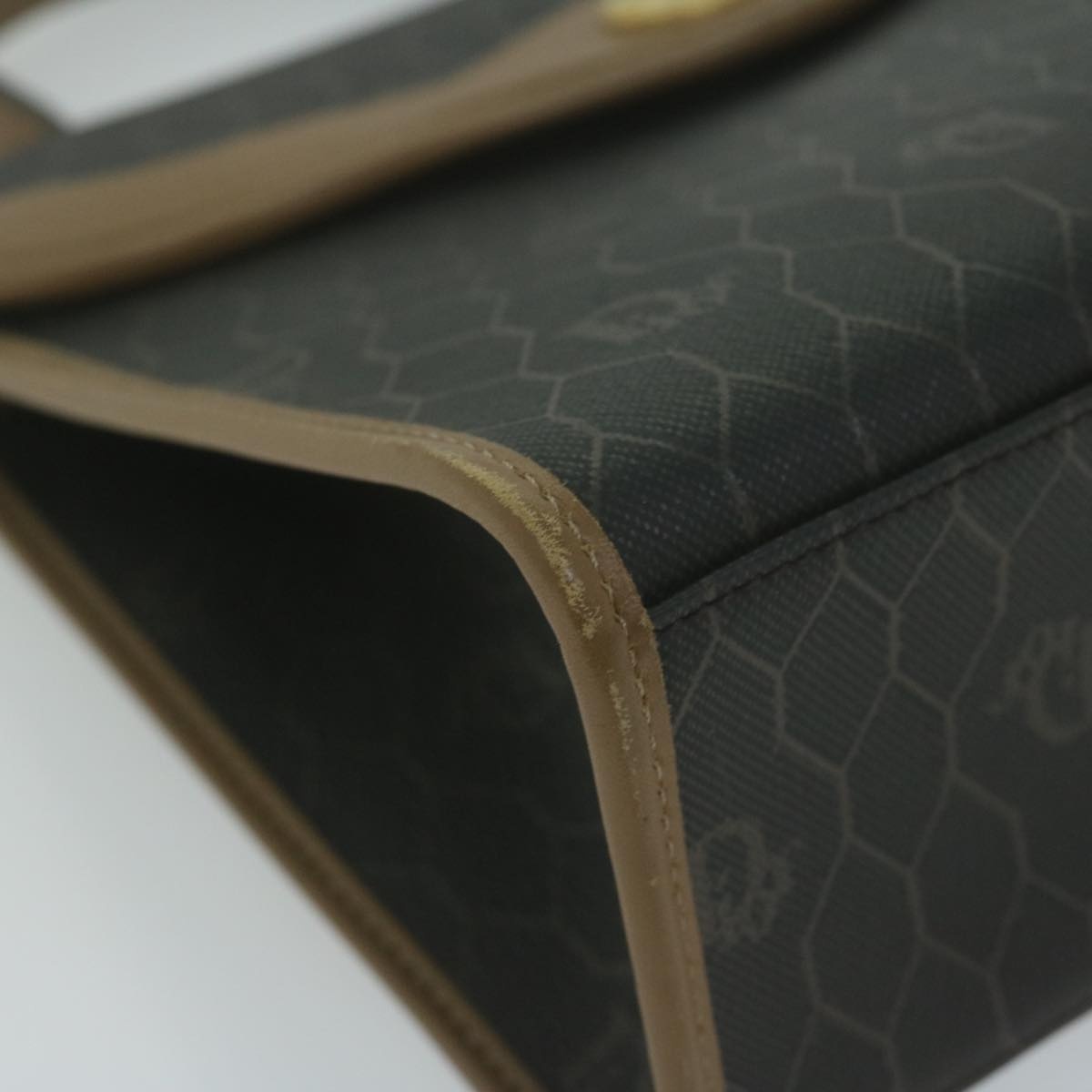 DIOR Honeycomb Canvas Hand Bag Leather Black - 14