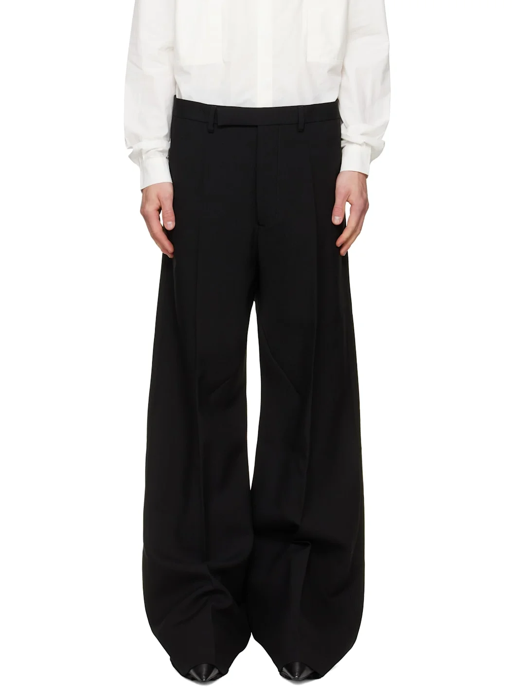 Black Tower Wide Tailored Trousers - 1
