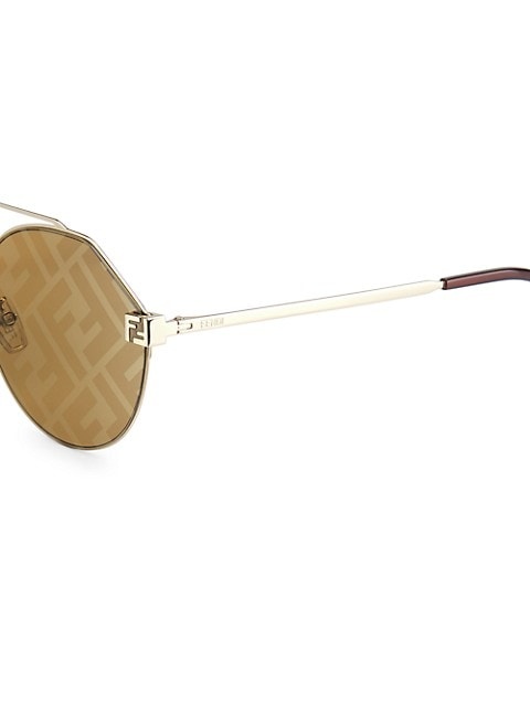 Fendi Sky Round 55mm Sunglasses Gold