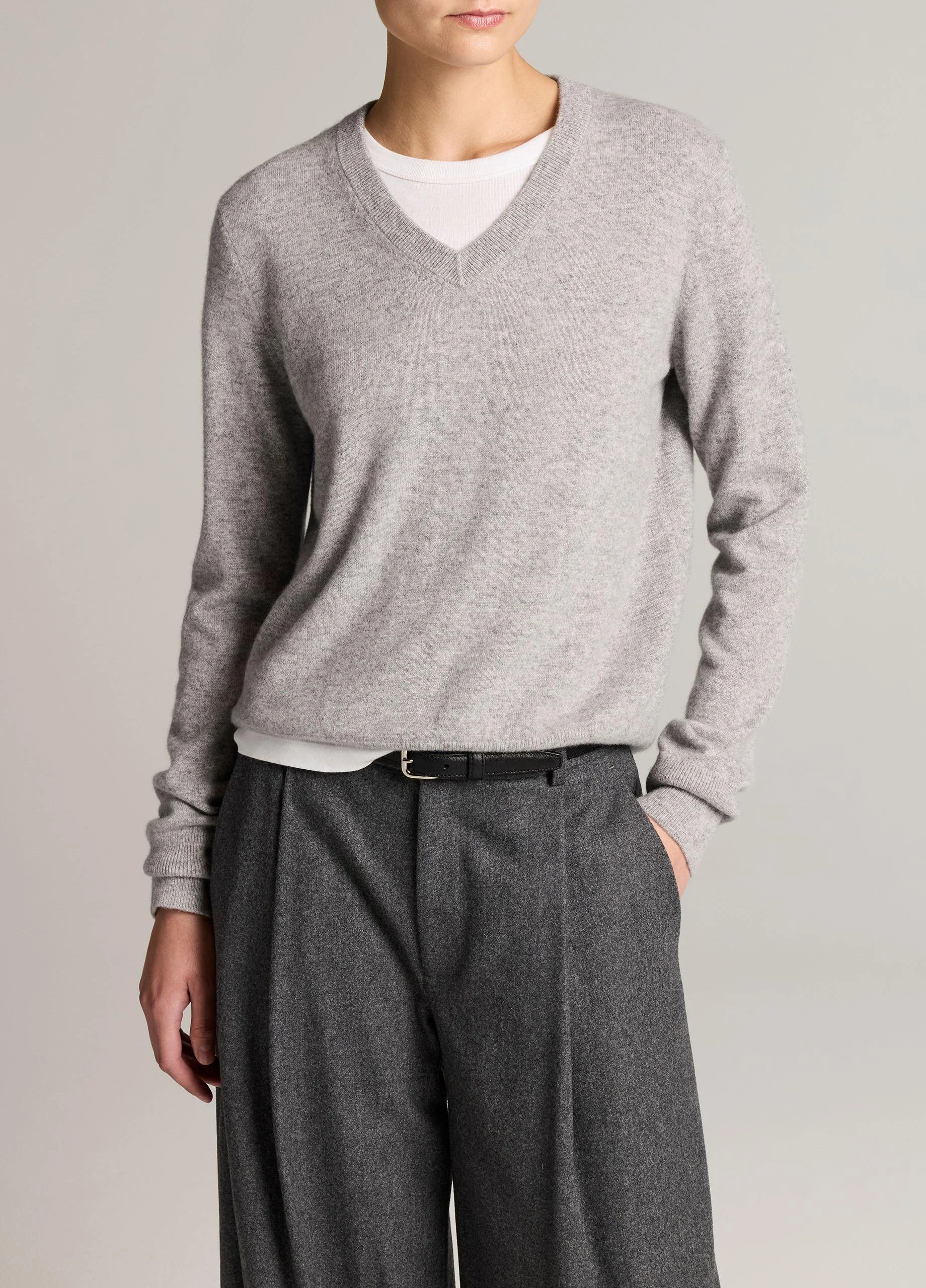 Cashmere Casual V-Neck Sweater - 1