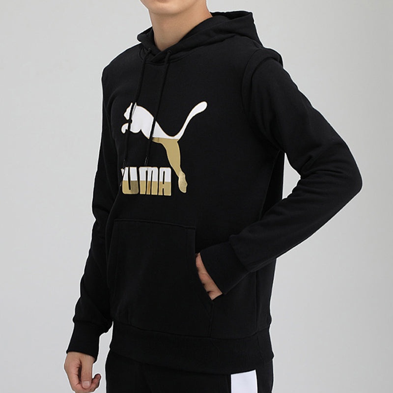 PUMA Classics Printing Drawstring Black Gold Color 599300-51 - 4