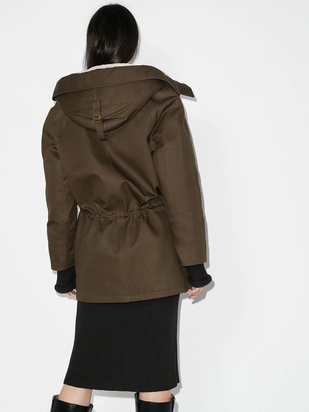 shearling-lining parka coat - 3