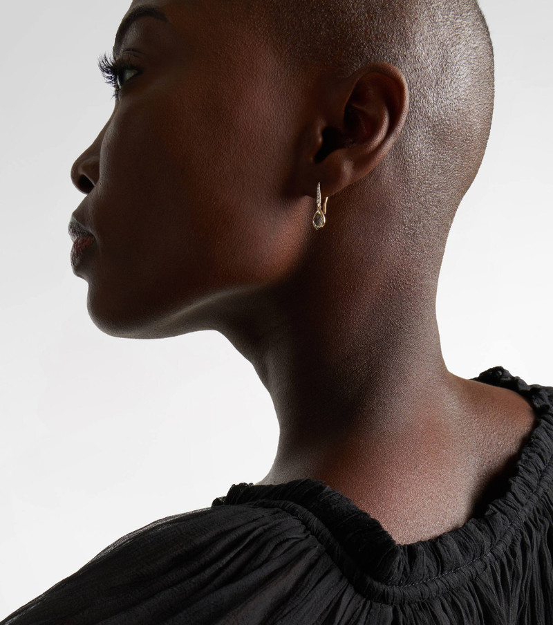 MATEO 14kt yellow gold (585/1000) earrings with amethyst and diamonds outlook