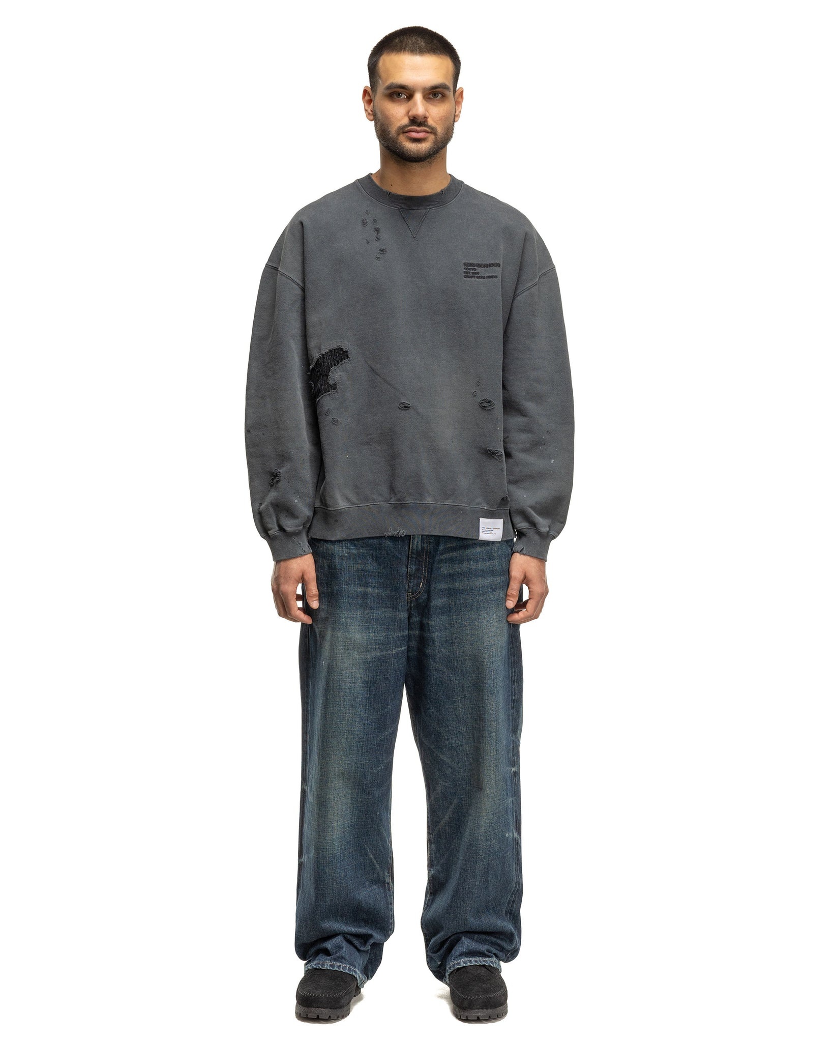 Neighborhood Damage Distressed Sweatshirt - Farfetch