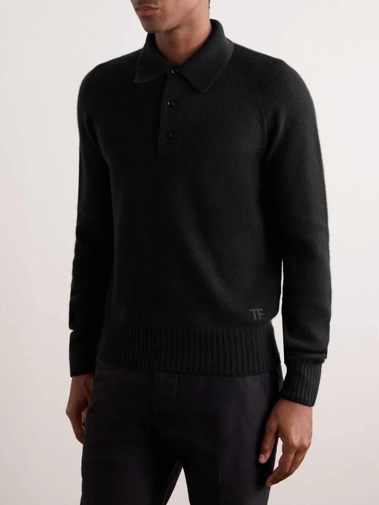 Brushed-Cashmere Polo Shirt - 3