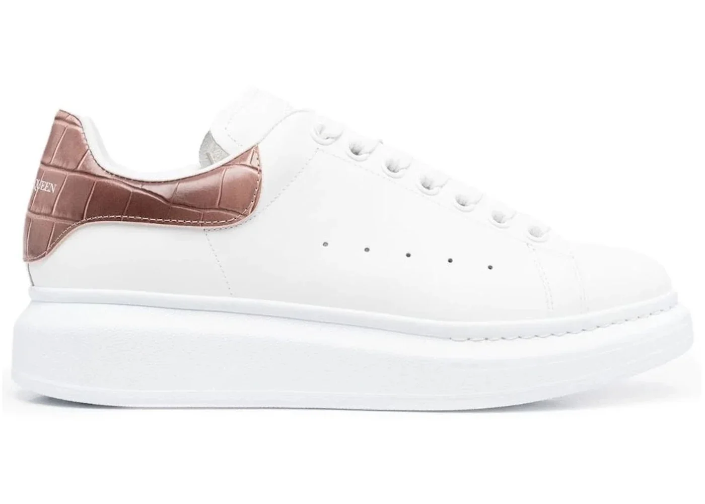 Alexander McQueen Oversized White Burnt Pink Croc (Women's) - 1