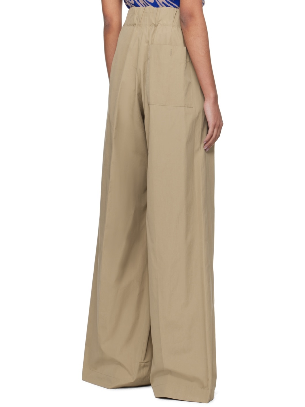 Beige Pleated Trousers - 3