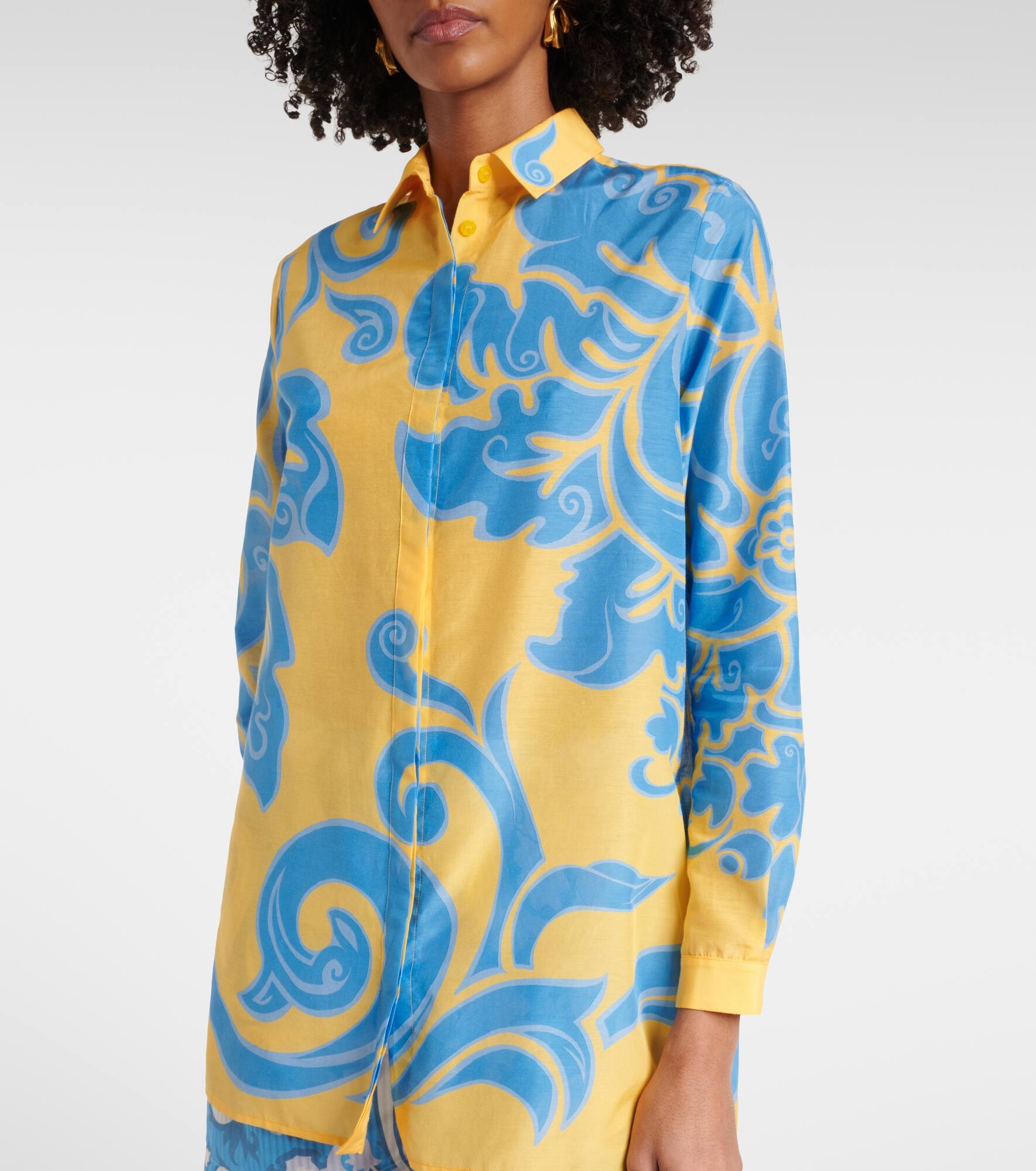 Printed cotton and silk shirt - 6