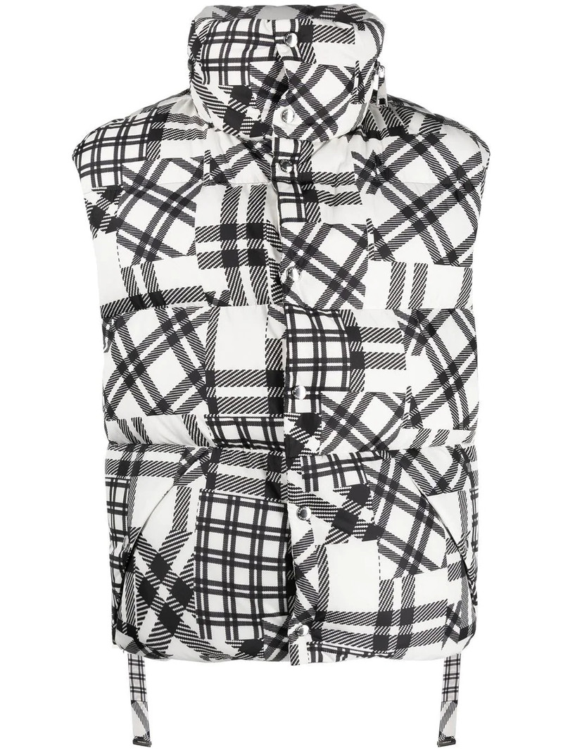 check-pattern padded gilet 1