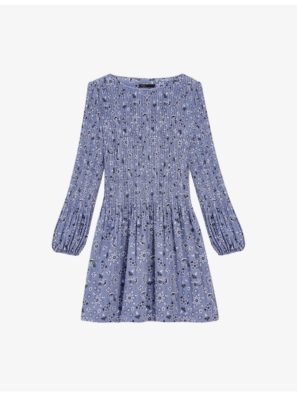 Floral-Pattern Pleated Woven Mini Dress - 1