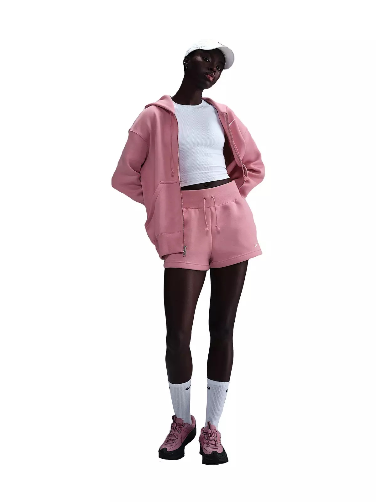 Women's Sportswear Phoenix Fleece High-Waisted Loose Shorts - Pink - 3