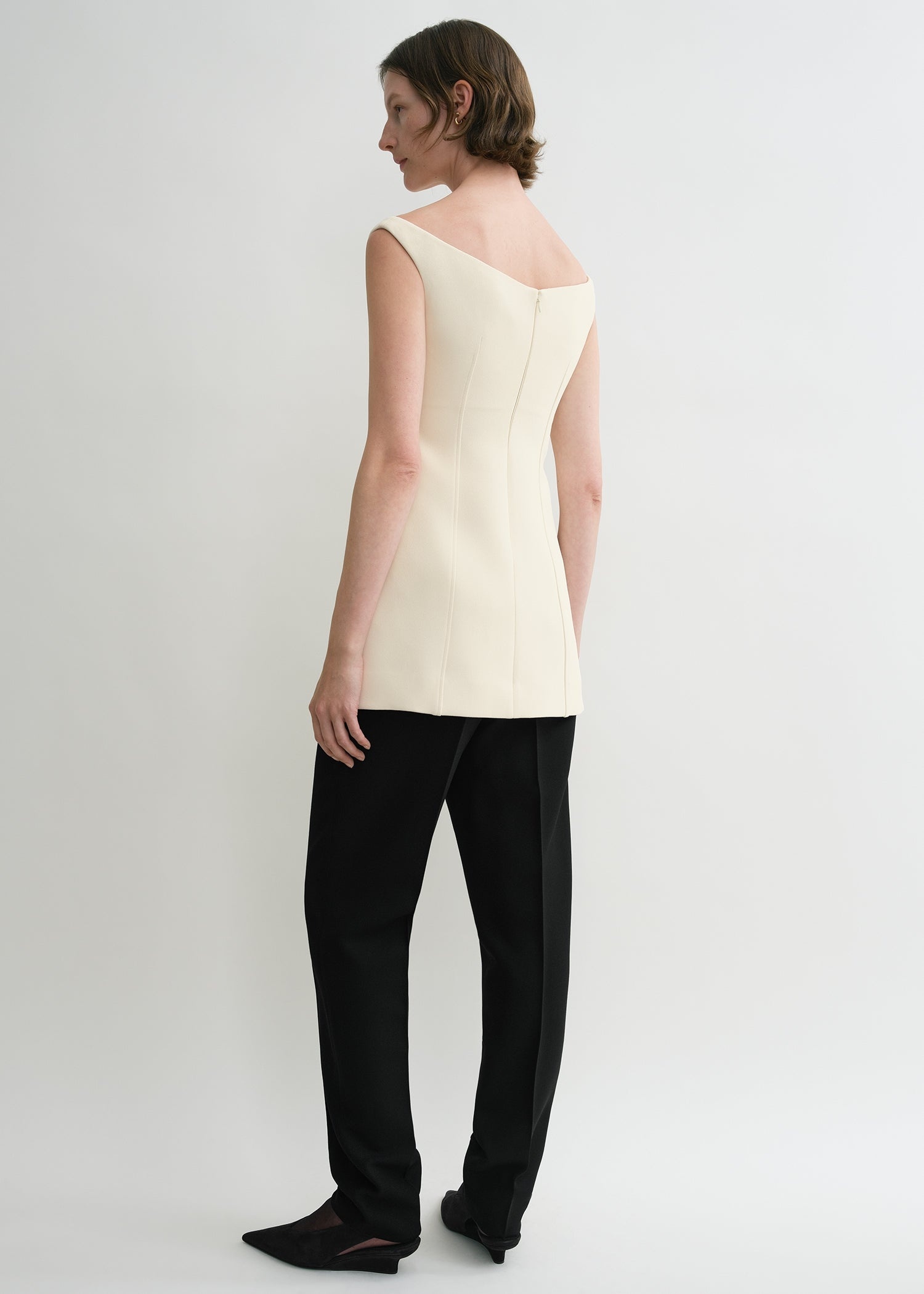 Curved off-shoulder top eggnog - 4