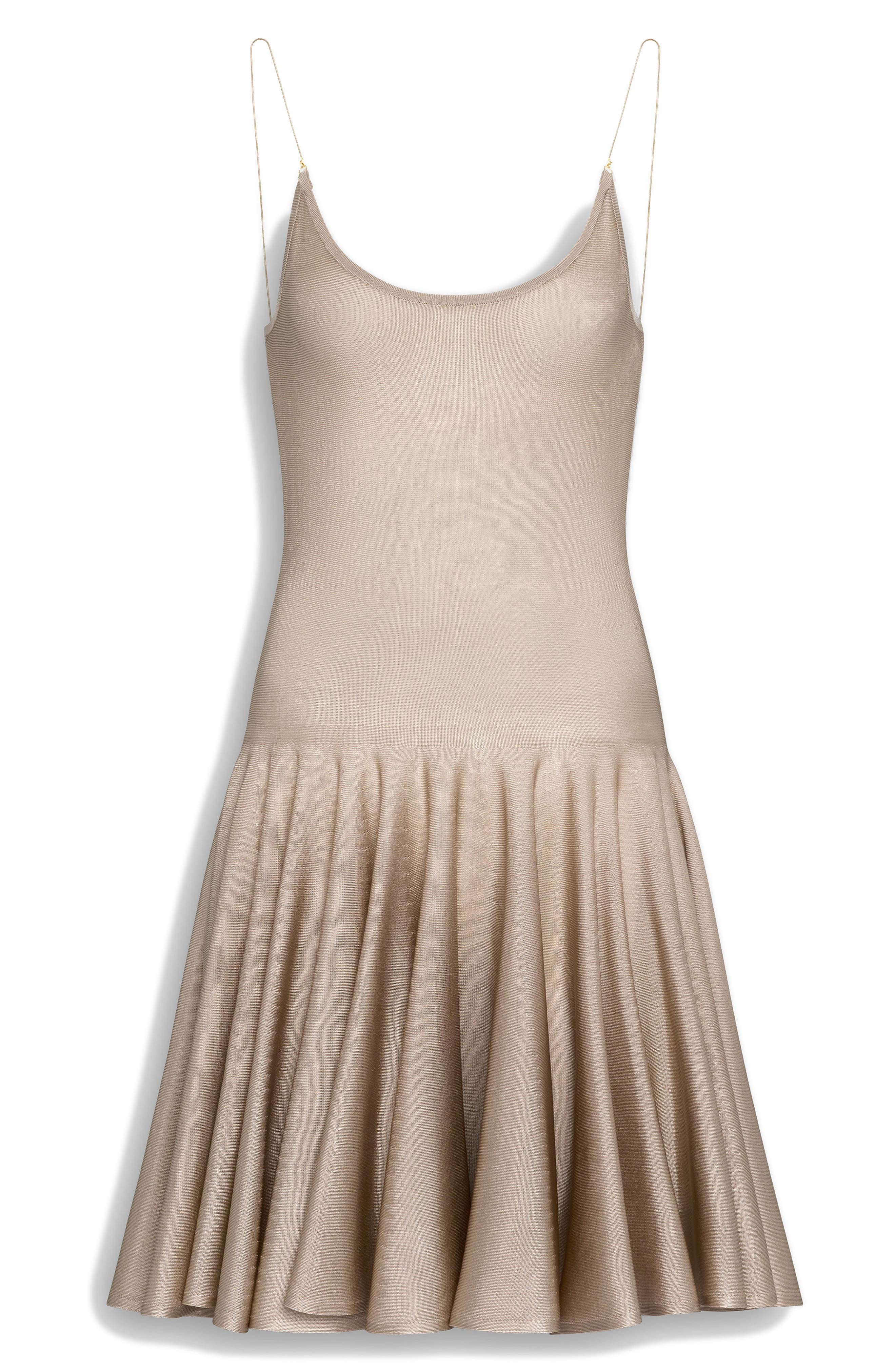 Alaïa Knit Slip Flared Dress in Beige Clair at Nordstrom - 4