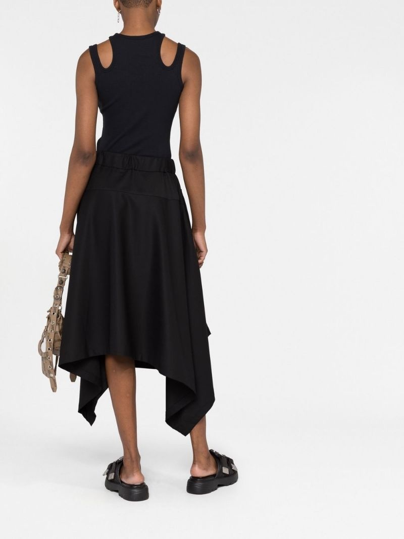 belted asymmetric midi skirt - 4