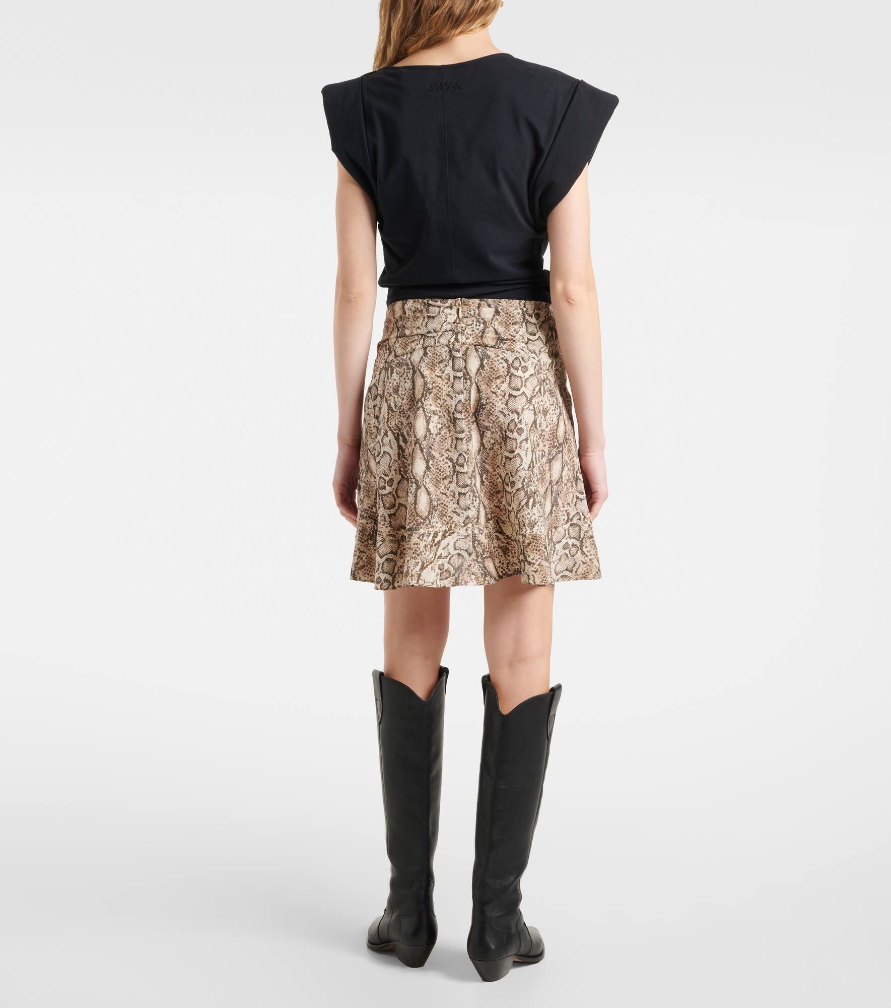 Ozany snake-print silk-blend miniskirt - 3