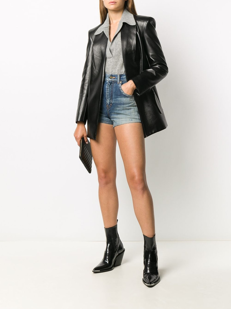 SAINT LAURENT destroyed denim shorts outlook