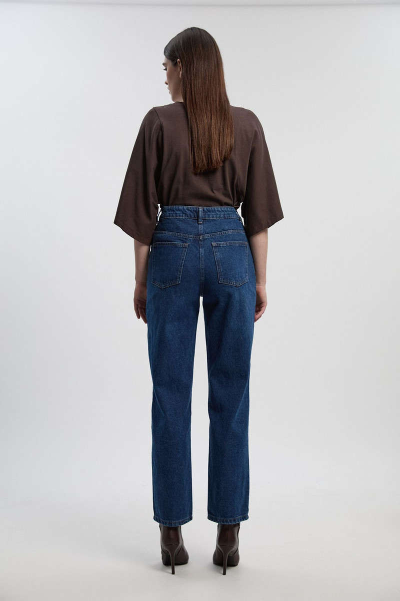 Denim High Waist Straight Leg Jean 5