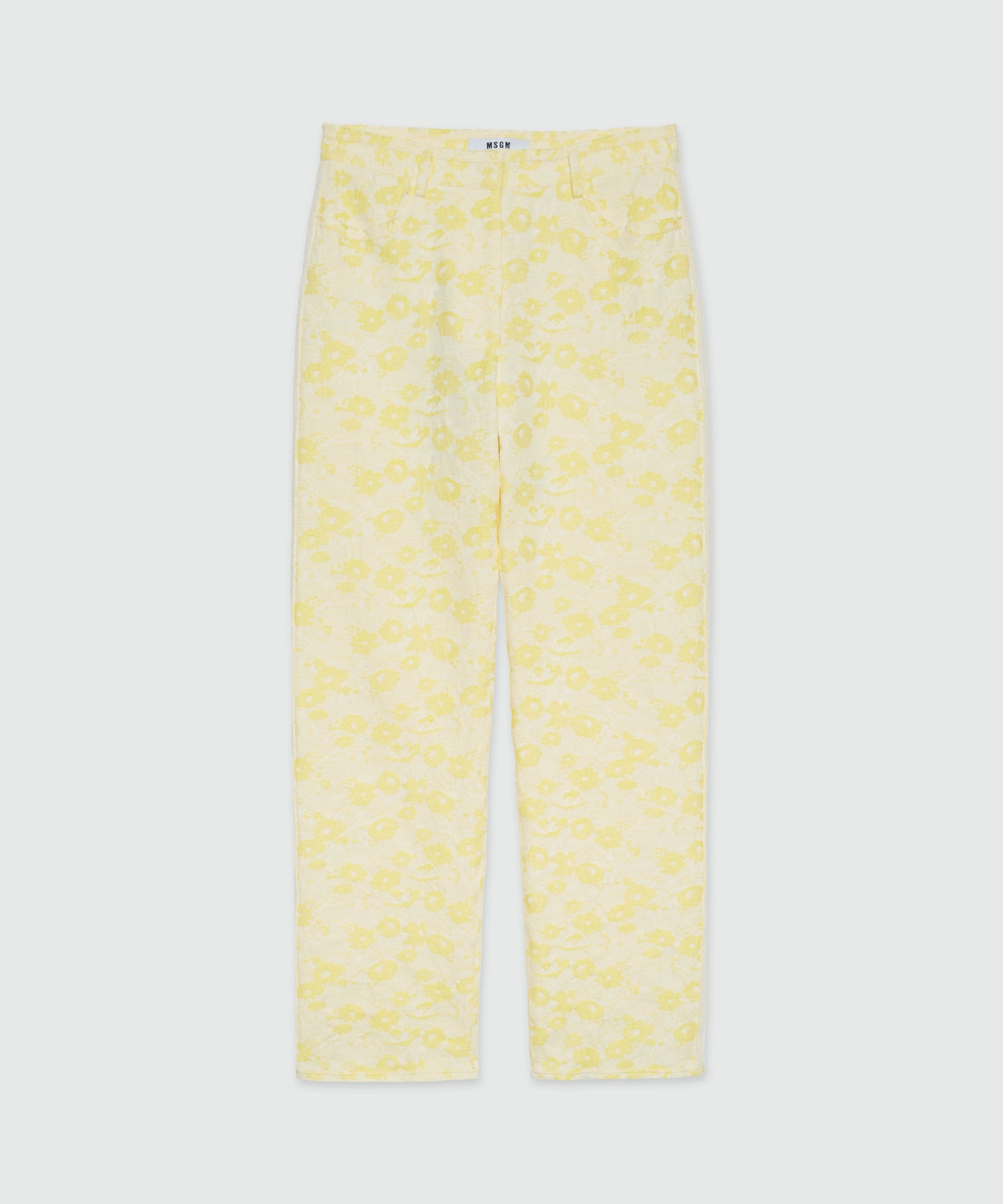 Pants with jacquard floral pattern - 1