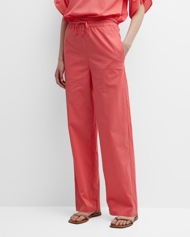 Cropped High-Rise Cotton Modal Trousers 1