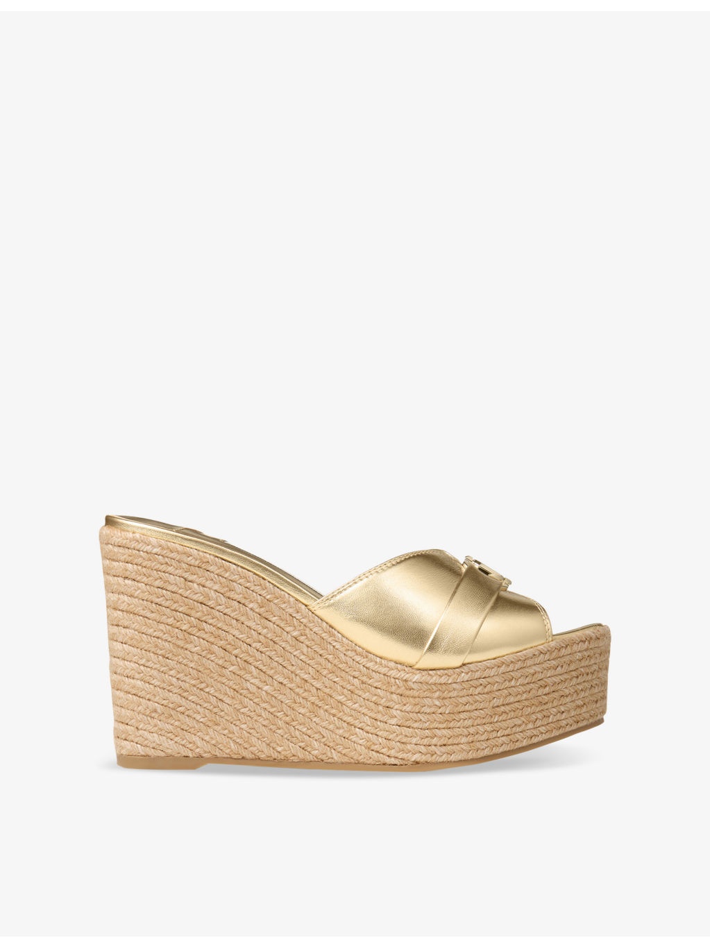 Leda Wedge 100 Metallic Leather Mules - 1