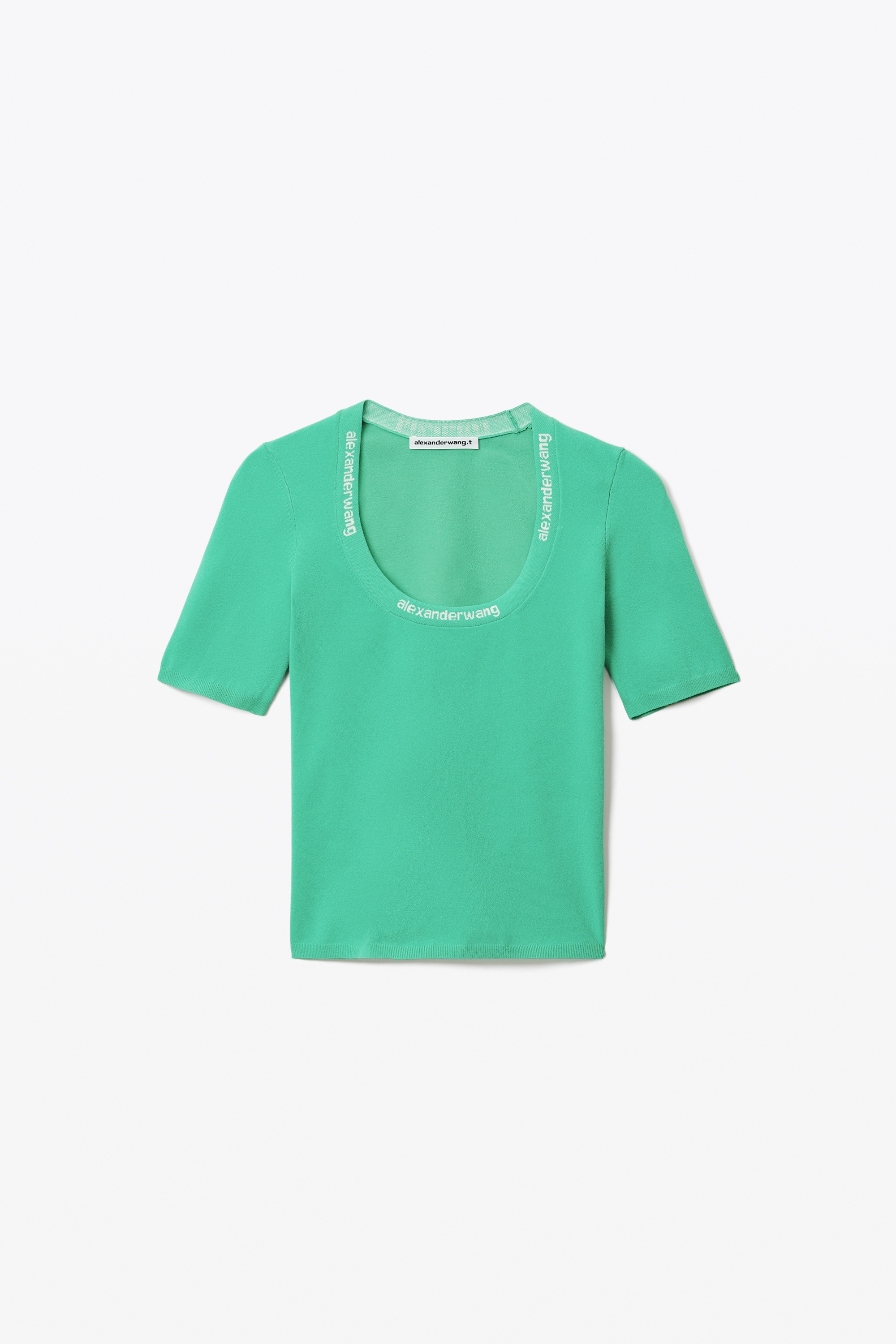 LOGO JACQUARD SHORT-SLEEVE TEE IN STRETCH KNIT - 1