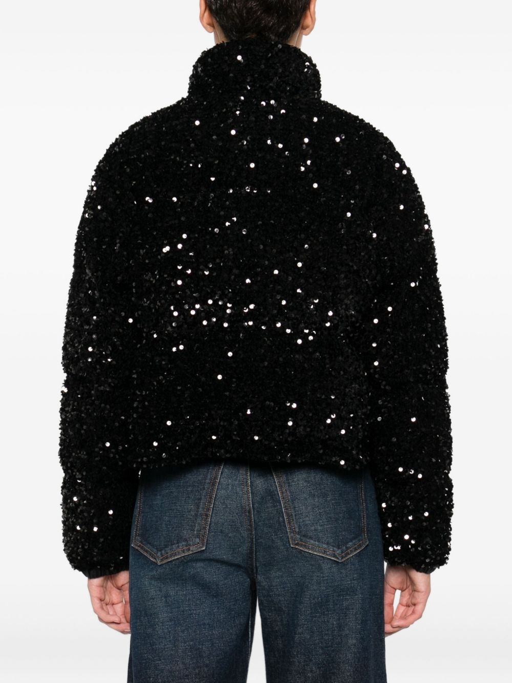 sequin-embellished zip-front jacket - 4