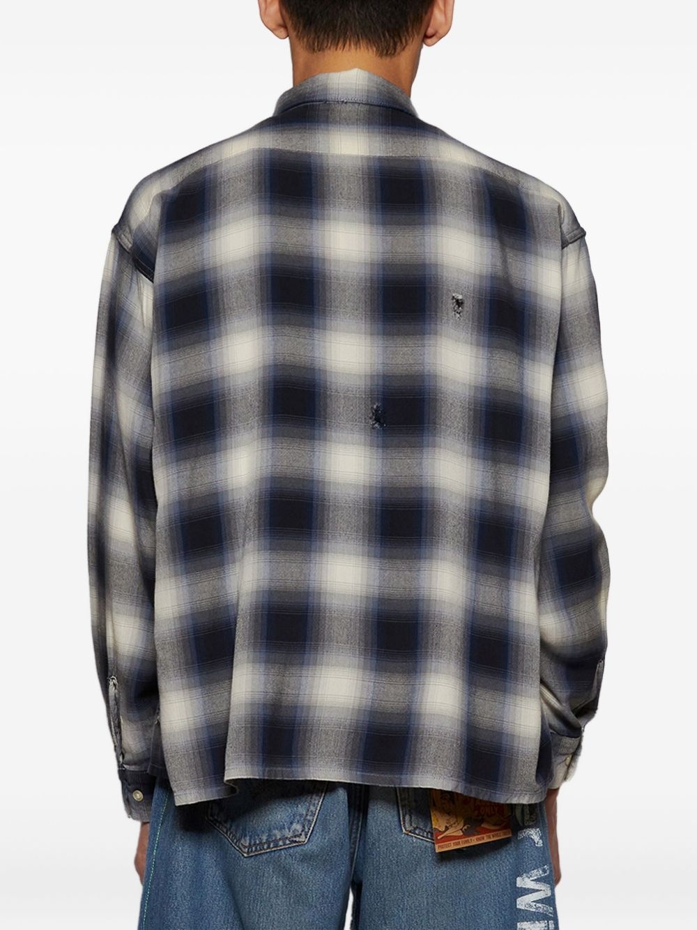 check-print shirt - 5