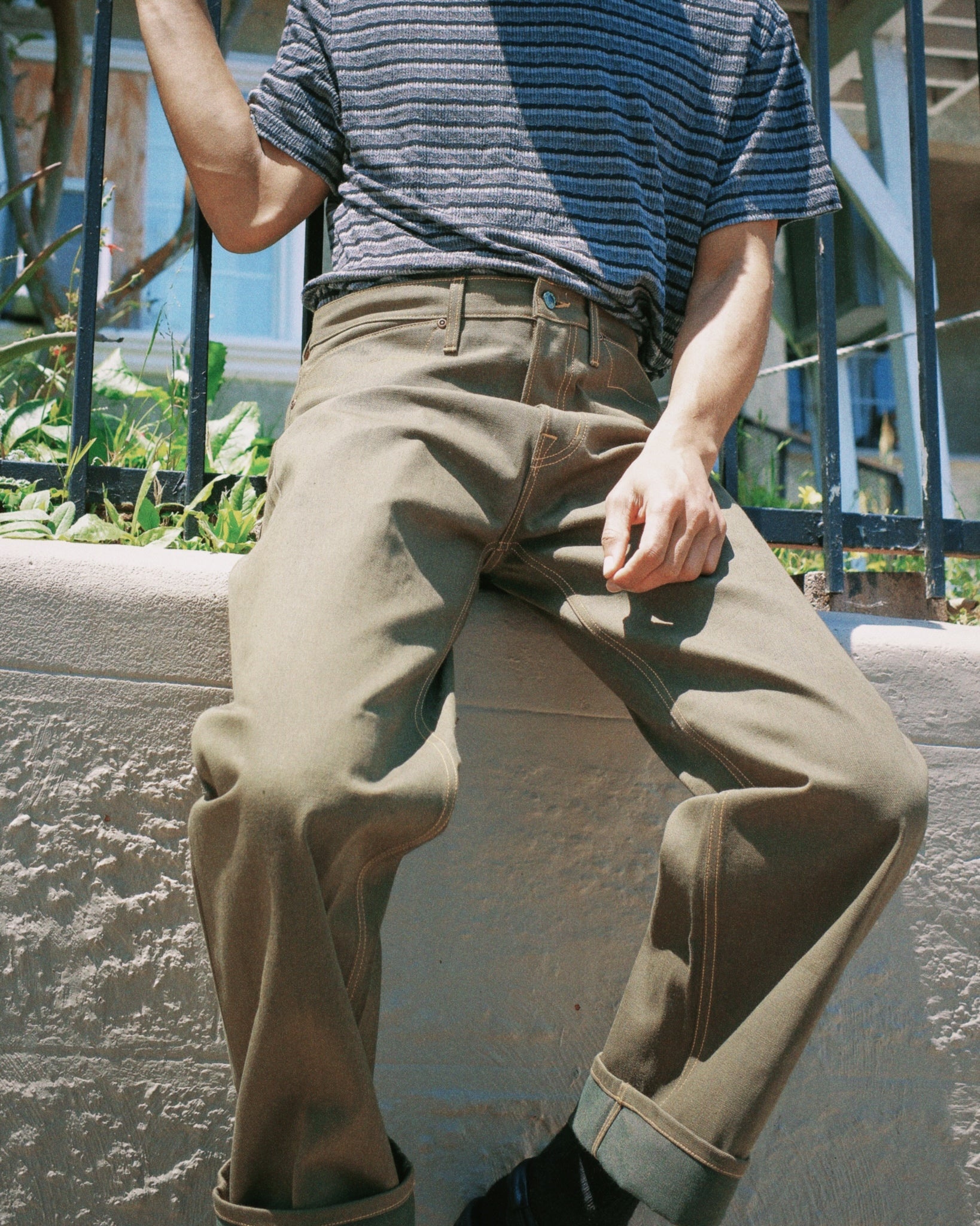 Type 00 13.5oz Selvedge Bull Denim - Olive - 4