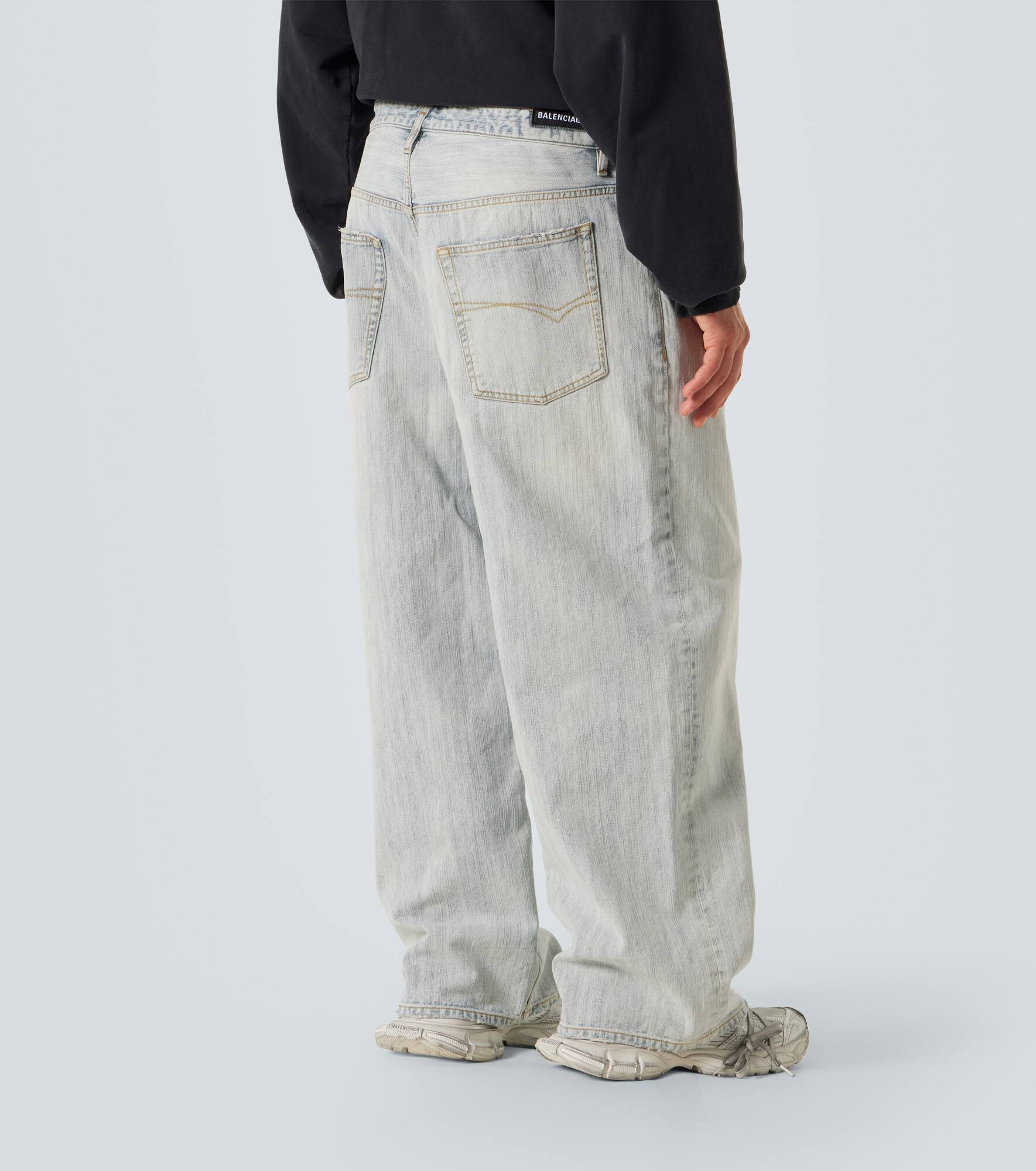 Mid-rise cotton twill wide-leg pants - 4