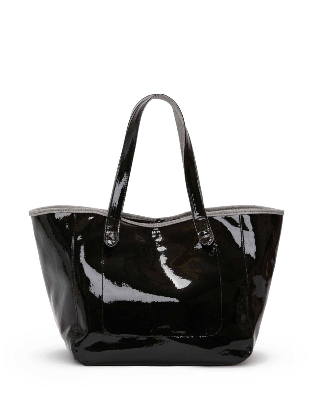 Belt coated-finish denim tote bag - 3