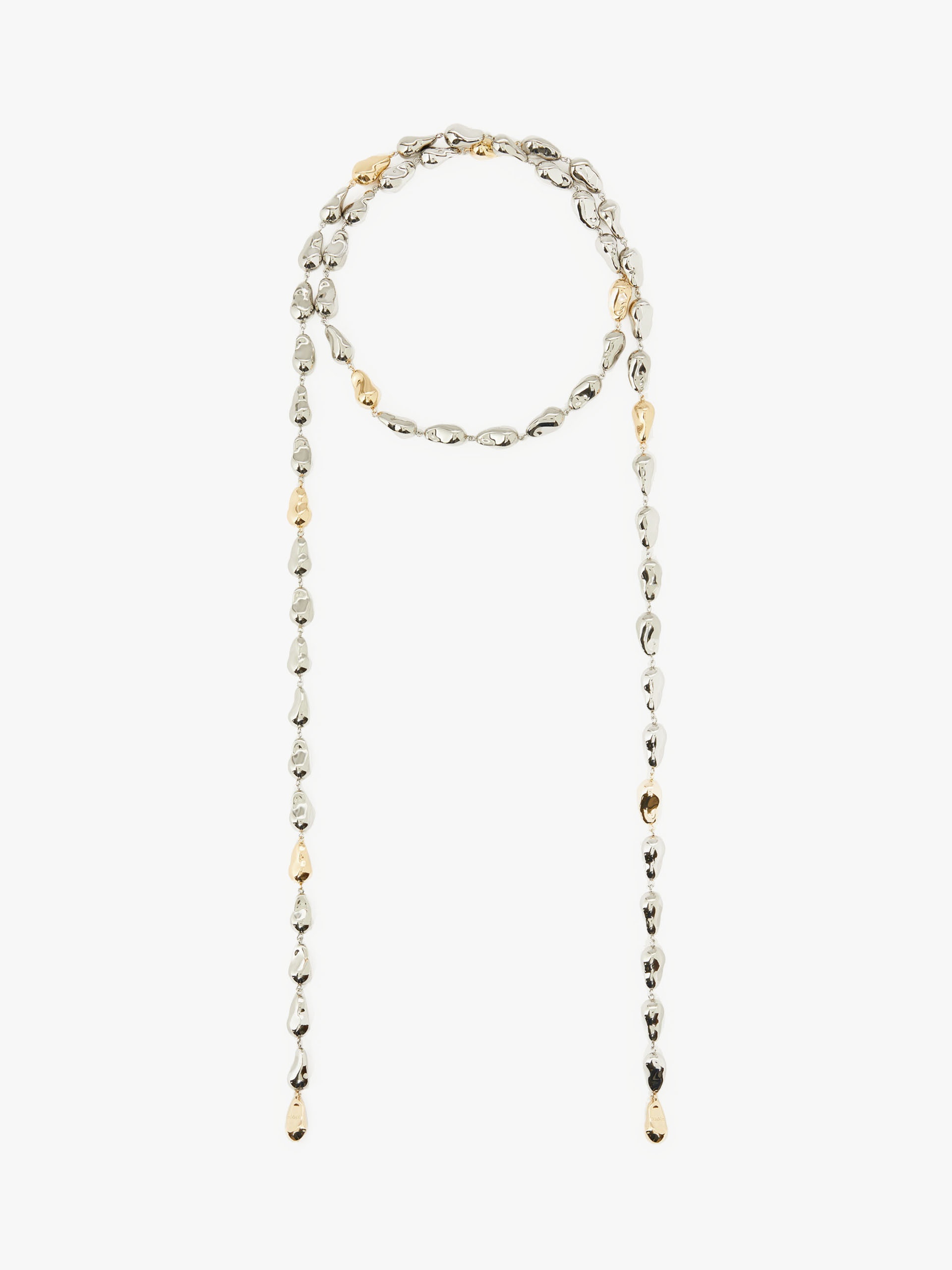 TENEBRE Tie necklace with pearls - 1