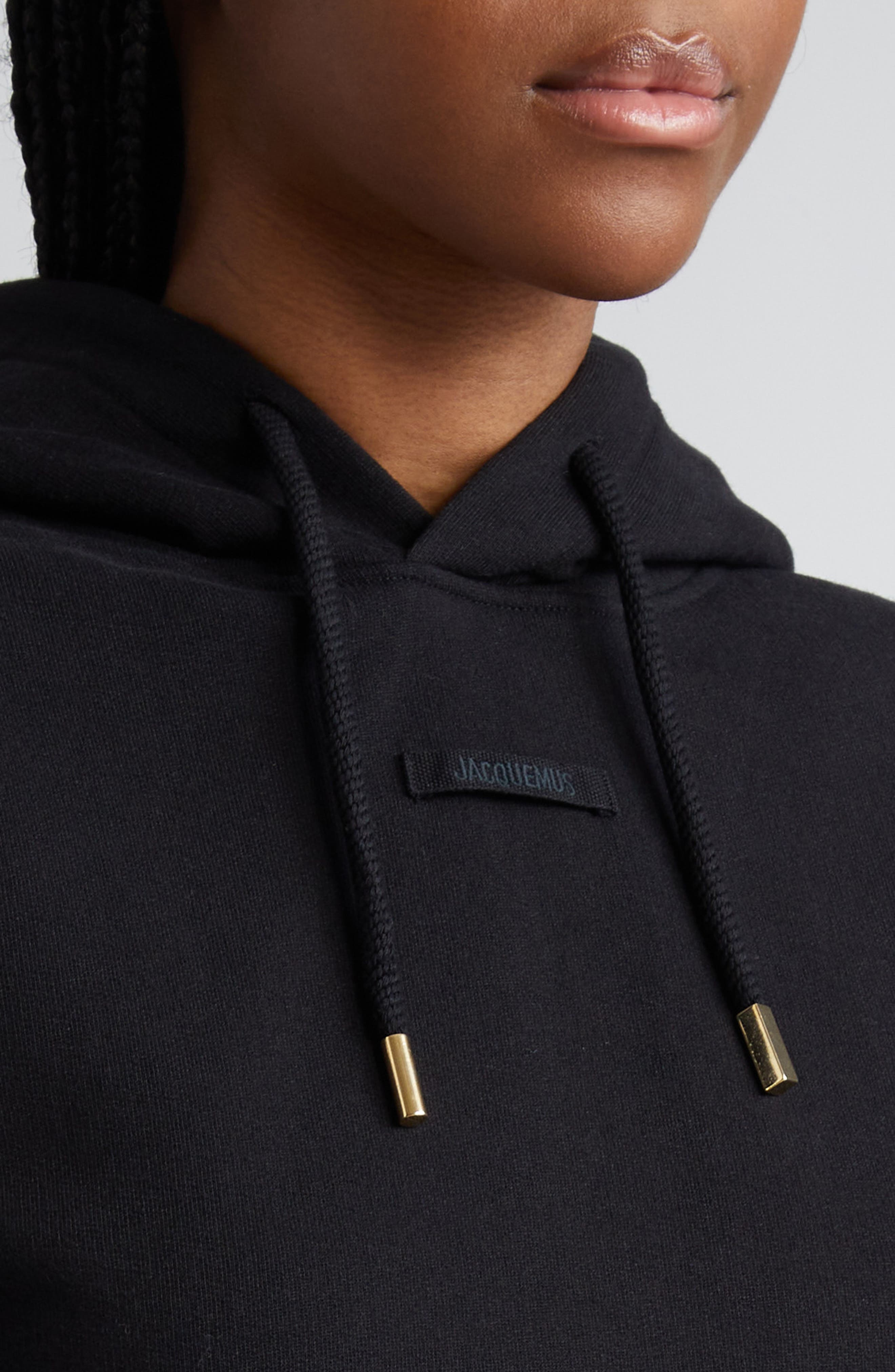 Le Grosgrain Logo Cotton Fleece Crop Hoodie - 4