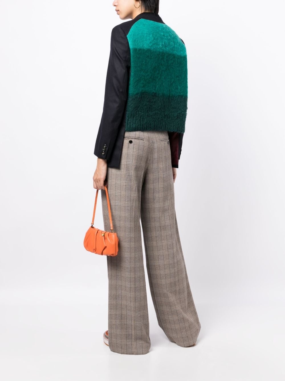 knitted-back single-breasted blazer - 2