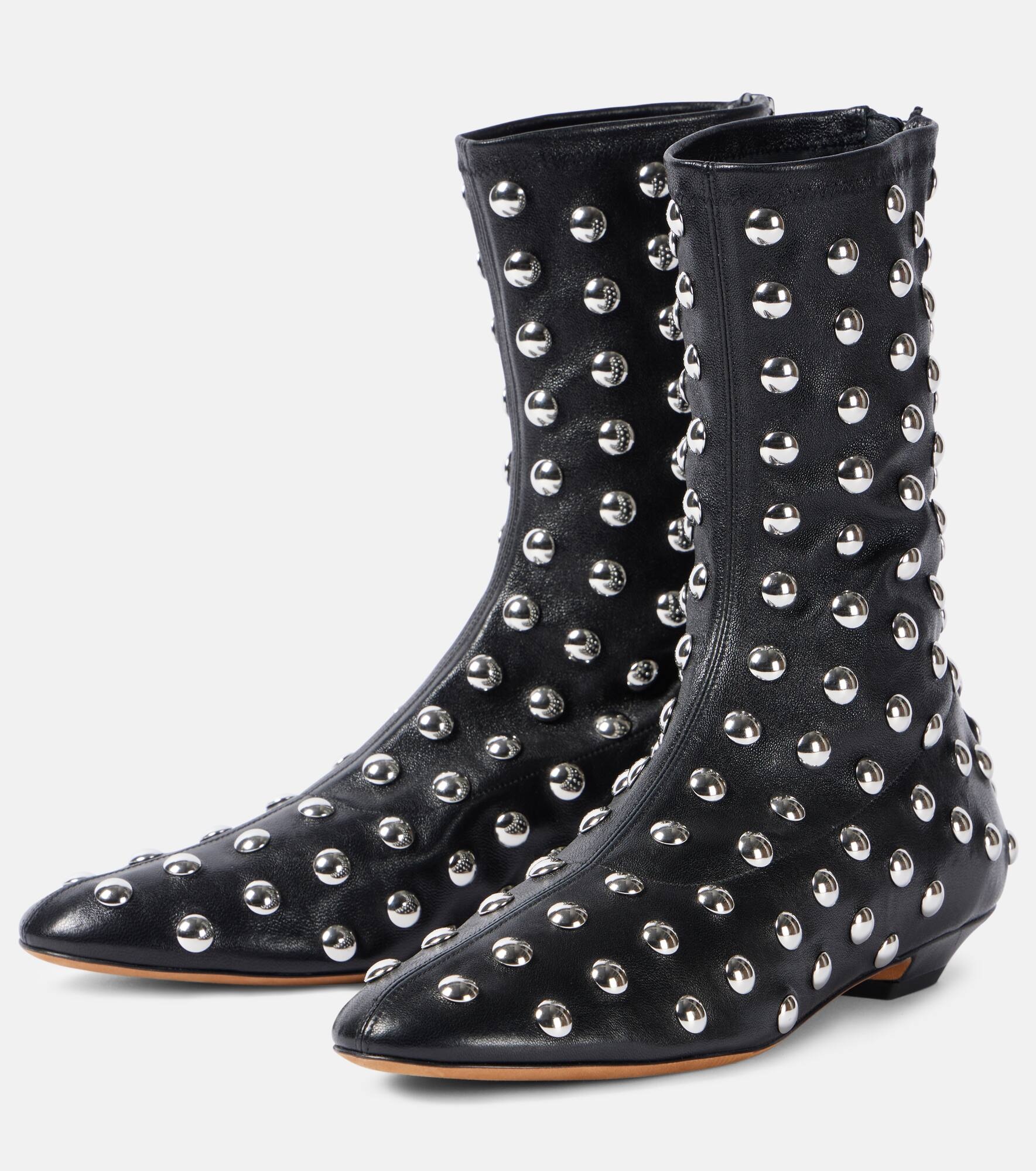 Apollo studded leather booties - 4