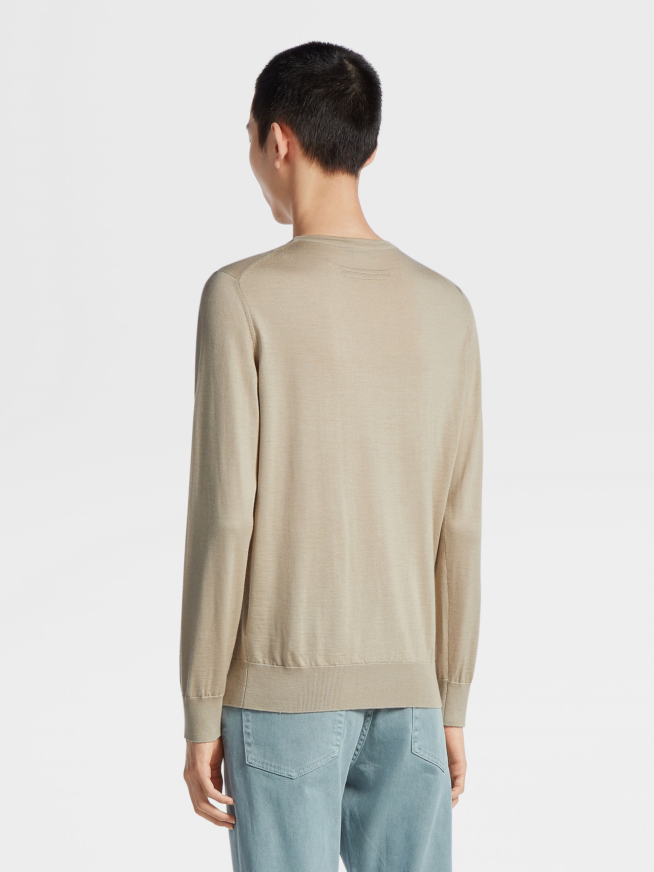 LIGHT TAUPE CASHSETA CREWNECK - 3