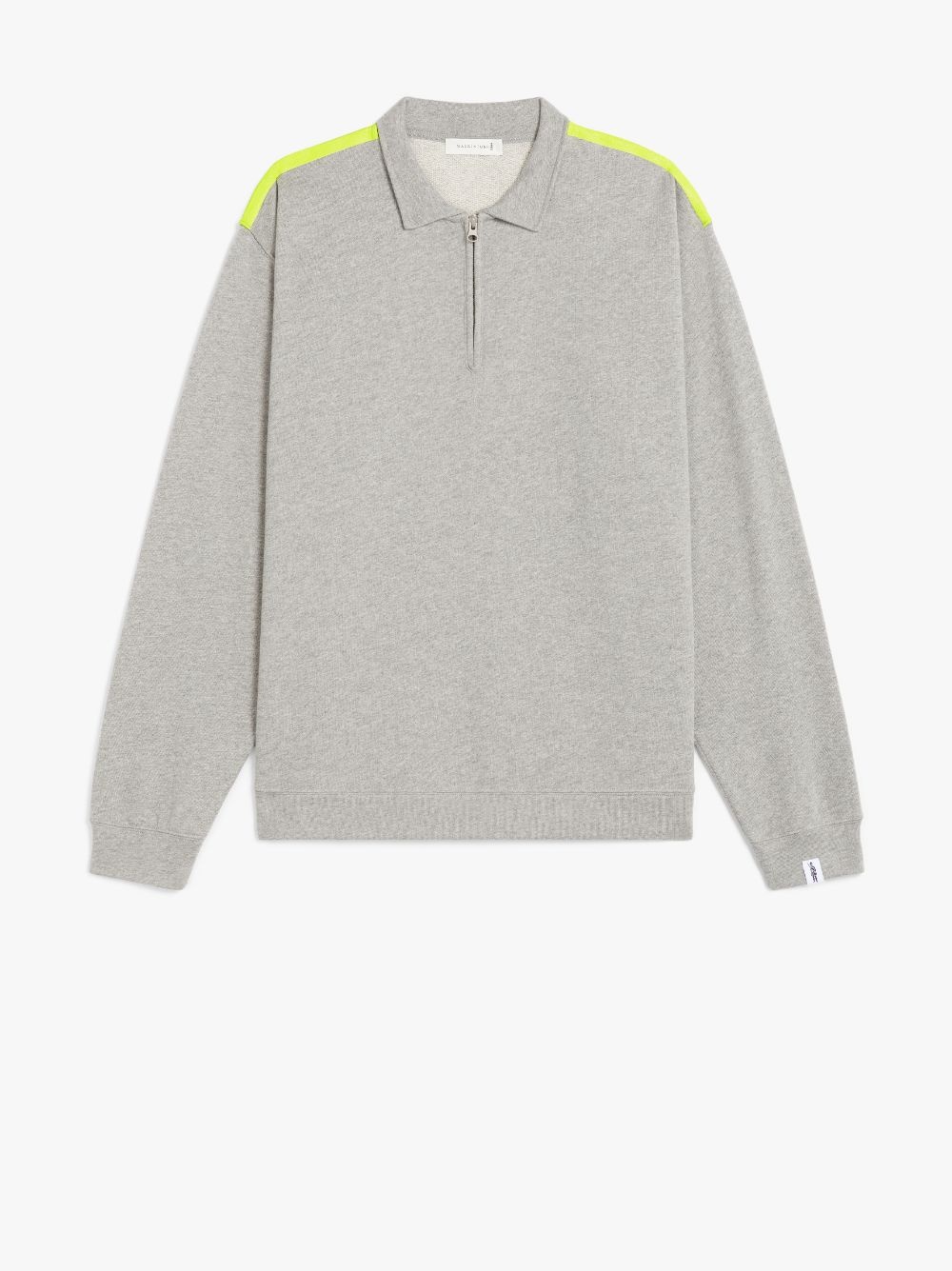 GREY X YELLOW COTTON ZIP FRONT SWEATSHIRT | GJF-300 - 1