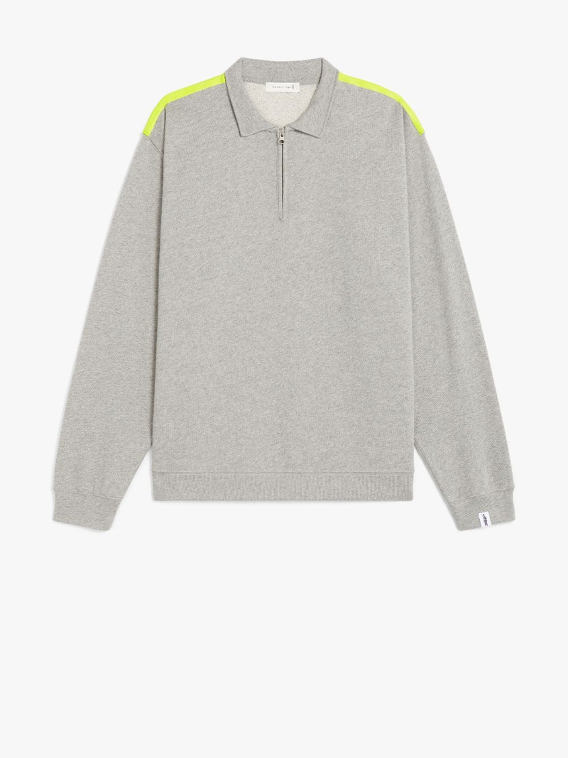 GREY X YELLOW COTTON ZIP FRONT SWEATSHIRT | GJF-300 1