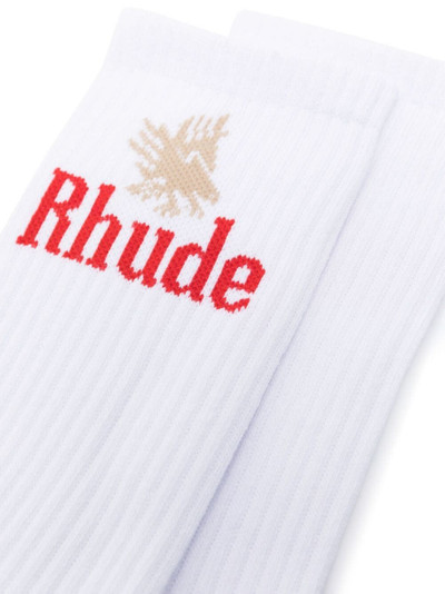 Rhude Rhude script logo socks outlook